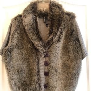 Cardigan with Faux Fur